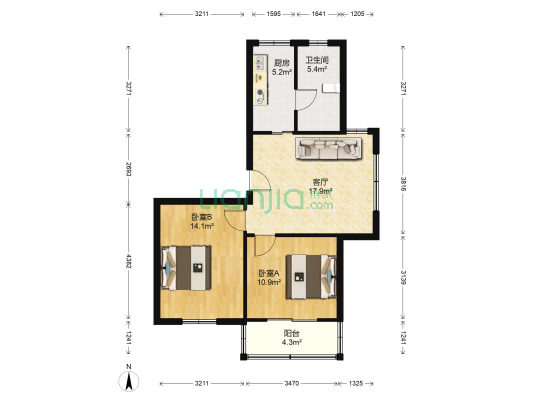 南盛家园 2室1厅1卫 69平方