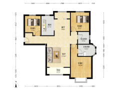 花田路 大社区 南北通透三居双卫 全明格局-涿州香邑溪谷户型图
