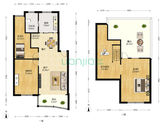 光明社区西区 3室1厅1卫 106平方