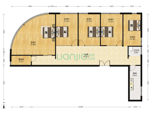 六九经贸大厦 5室0厅1卫 196平方