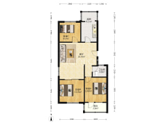 市直小区 3室1厅 南 北-涿州市直小区户型图