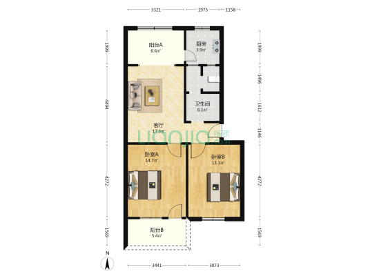 教育生产装备处小区 2室1厅1卫 81平方