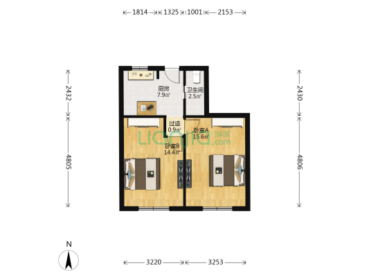 蒙古路20号 2室0厅1卫 54平方