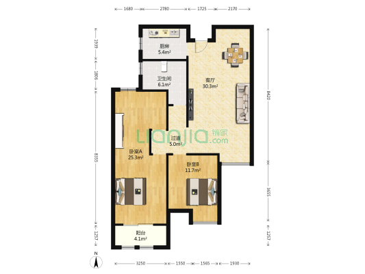 河滨花园(溧水) 2室1厅1卫 102平方