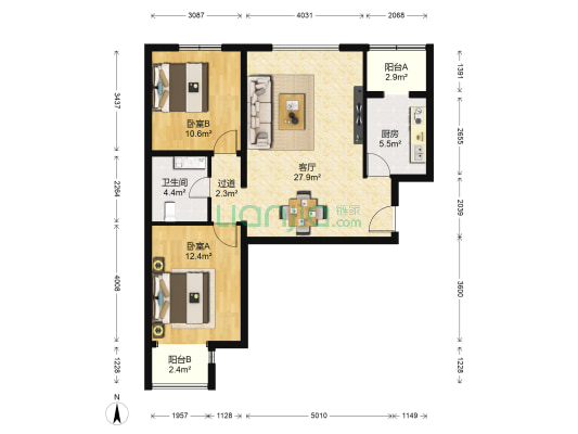 建西苑北里 2室1厅1卫 92平方
