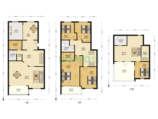 六和源 5室3厅3卫 230平方