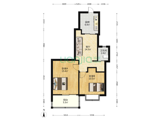 鼓东路44号 2室1厅1卫 69平方