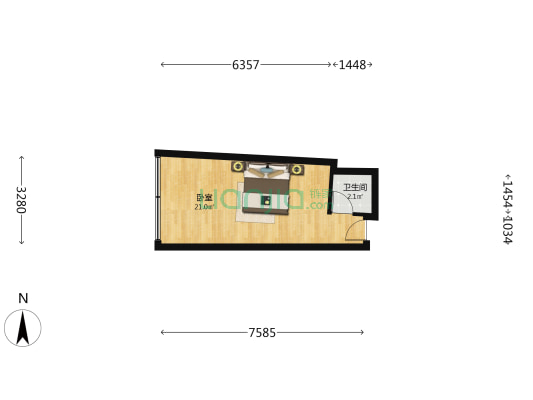 远东大厦 1室0厅1卫 44平方
