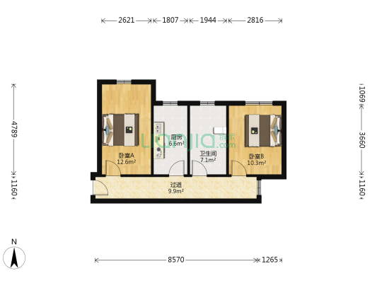 天酬 · 尚都 2室0厅1卫 78平方