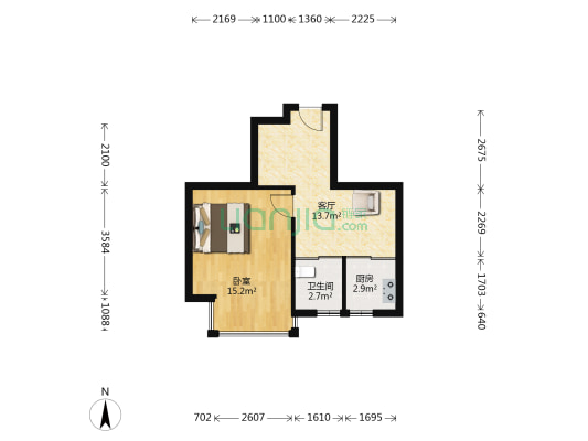 盛泰庄园 1室1厅1卫 47平方