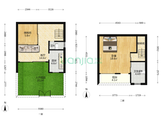 安仁新公馆 1室1厅2卫 68平方