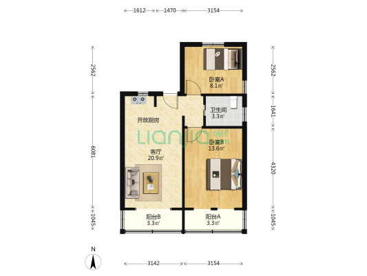 茶陵路400弄 2室1厅1卫 66平方