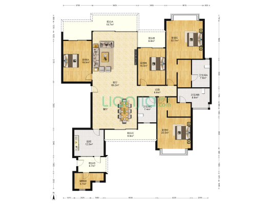 南天名苑 4室1厅3卫 307平方