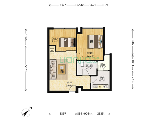 骏丰嘉峰汇 2室1厅1卫 67平方
