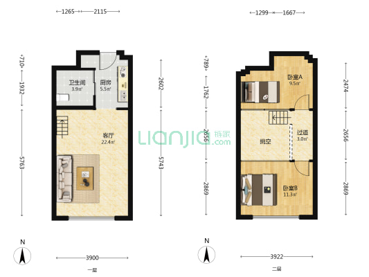 硅谷SOHO 2室1厅1卫 51平方