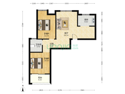 维佳·关山郡 2室1厅1卫 87平方