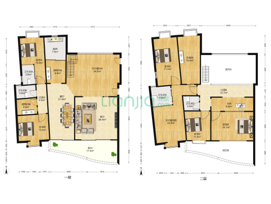 东方丽景 8室2厅4卫 175平方
