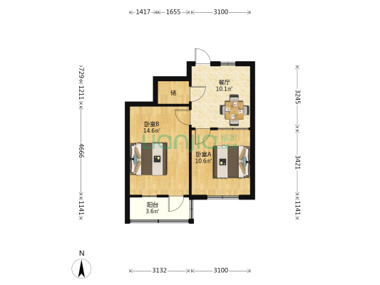 建仪新村 2室1厅0卫 51平方