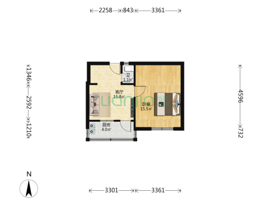煤机东村小区 1室1厅1卫 39平方
