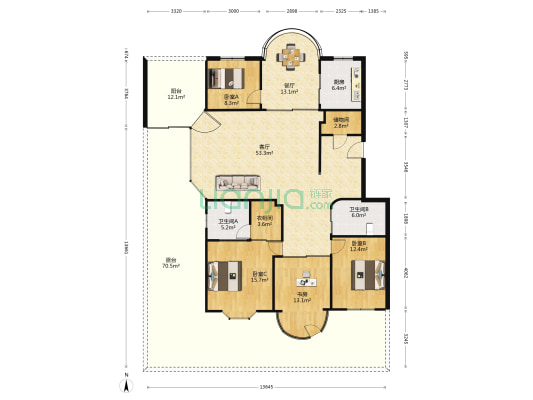 家景花园 4室2厅2卫 176平方