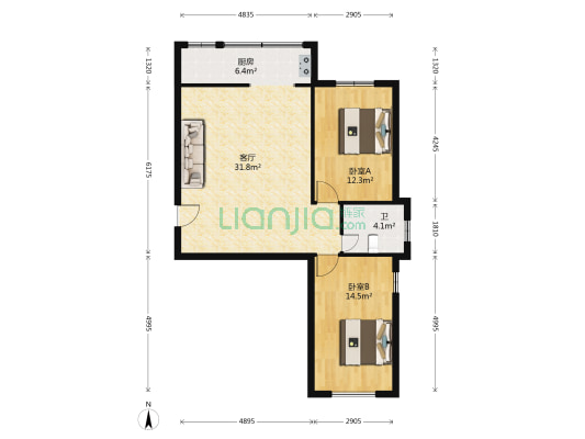 庆源新居 2室1厅1卫 96平方