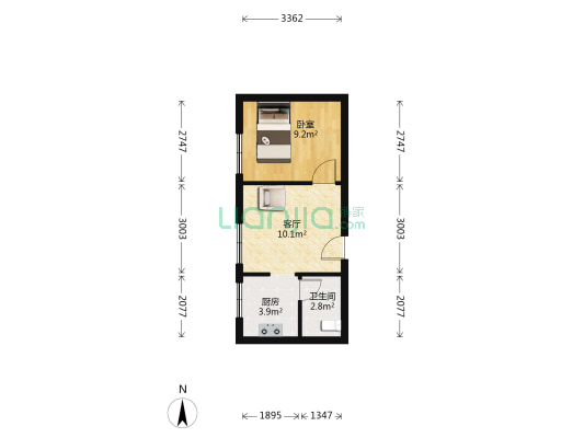 望江公寓 1室1厅1卫 37平方