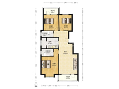 洋房南北三居，毛坯随意装修，诚意出售-涿州华融现代城户型图