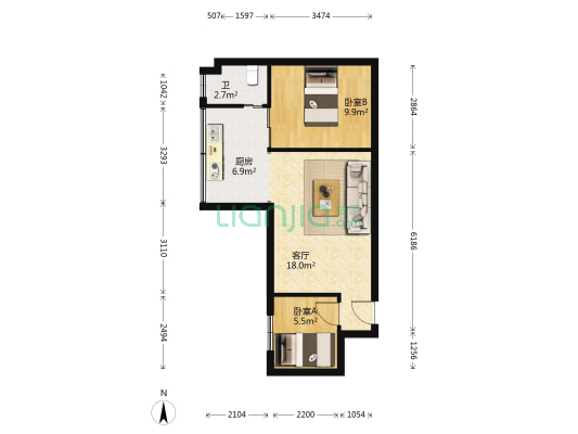 环南巷34号 2室1厅1卫 49平方