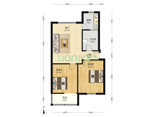东环路五巷40号 2室1厅1卫 81平方
