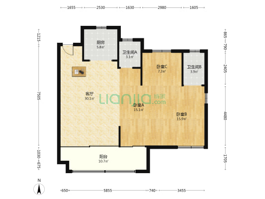 万兴祥生·宜城江来 3室1厅2卫 114平方