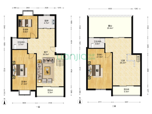 西岸水城北区 3室1厅2卫 150平方