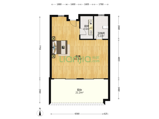 观澜湖御林山三区 1室0厅1卫 82平方