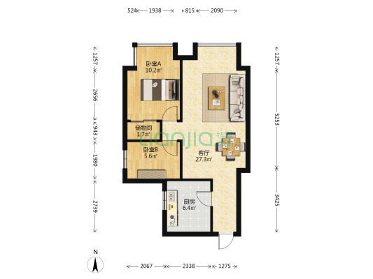 一品大厦 2室1厅0卫 79平方