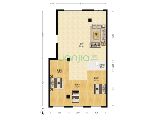 交通东路 3室1厅1卫 160平方