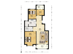 华融现代城南北通透大三居，采光好，视野好-涿州华融现代城户型图