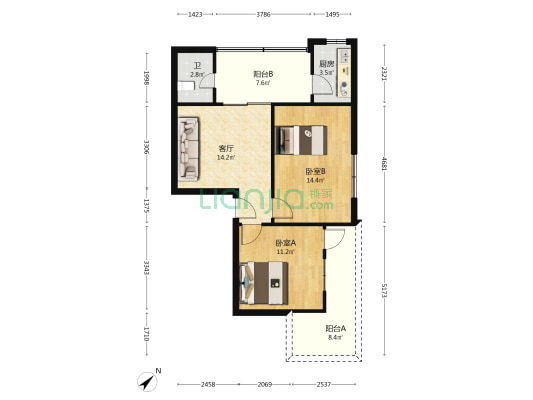 南兴巷9号 2室1厅1卫 71平方