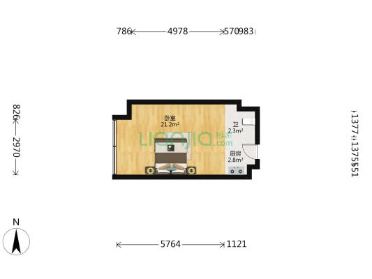龙湖景瑞·寰海府 1室0厅1卫 40平方