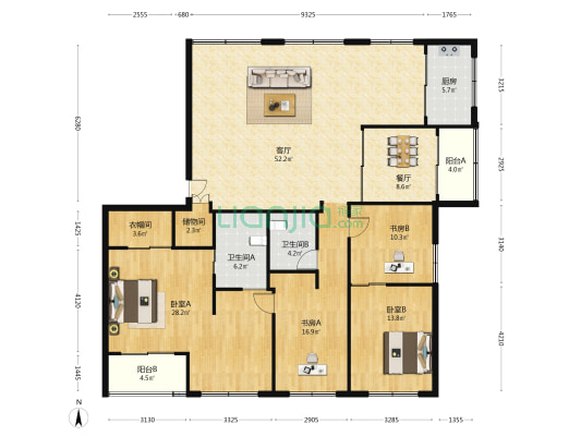 虹桥花园(瑞安市) 4室2厅2卫 187平方