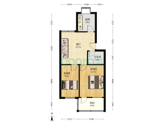 胜利小区 2室1厅1卫 62平方