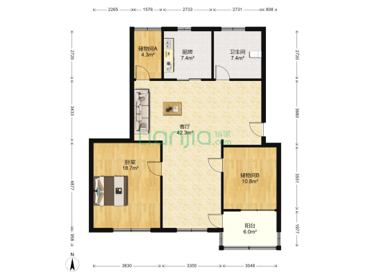 公园新村（张家港） 1室1厅1卫 137平方