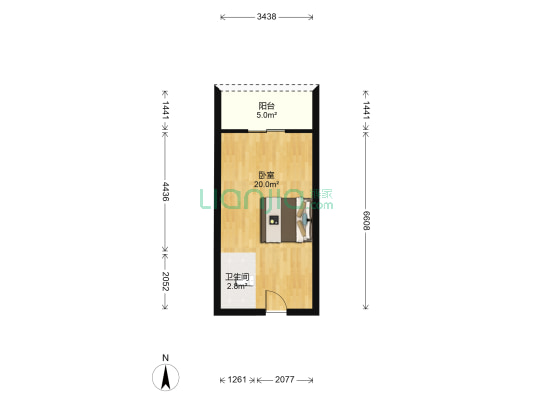 三盛托斯卡纳二期 1室0厅1卫 34平方