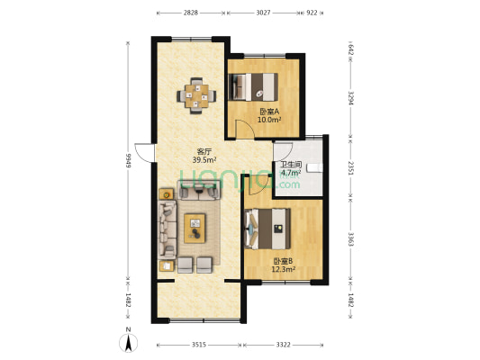半山雅居 2室1厅1卫 85平方