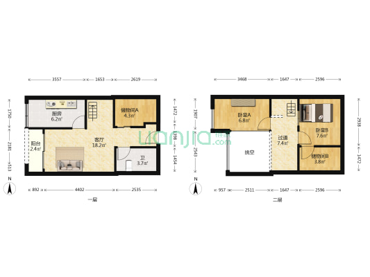 中通永安大厦 2室1厅1卫 51平方