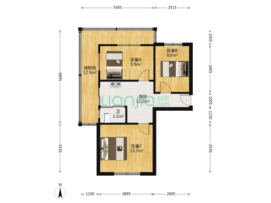 崇文路549号 3室0厅1卫 67平方