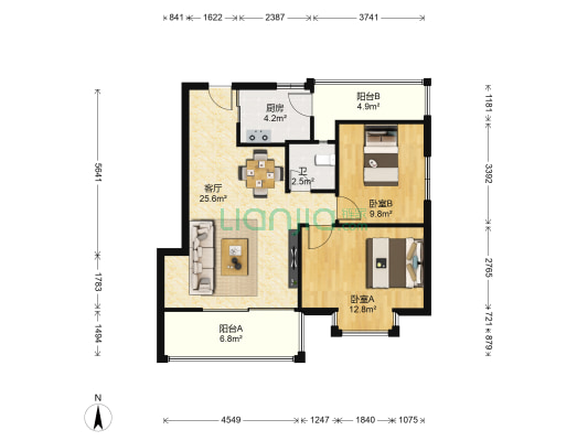 春晖御庭 2室1厅1卫 85平方