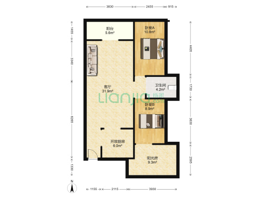 書香印象 2室1厅1卫 89平方
