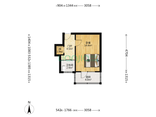 南海里 1室0厅1卫 32平方