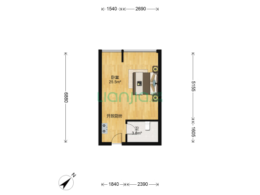 融易创新创业中心 1室0厅1卫 43平方