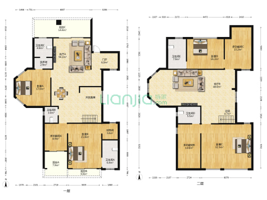 海口湾1号 7室2厅6卫 163平方