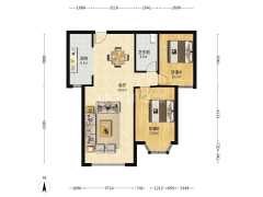 开发区 惠友钻石广场 全南两居室-涿州钻石广场户型图